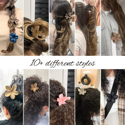 6 Blumen-Haarklammern rutschfest matt Damen Haarspangen styling niedlich Haarspange