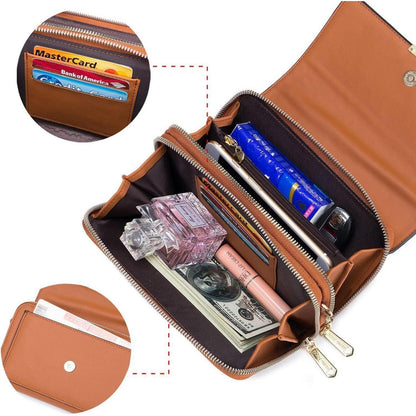 Kleine Damen Umhängetasche PU Leder Crossbody Grün
