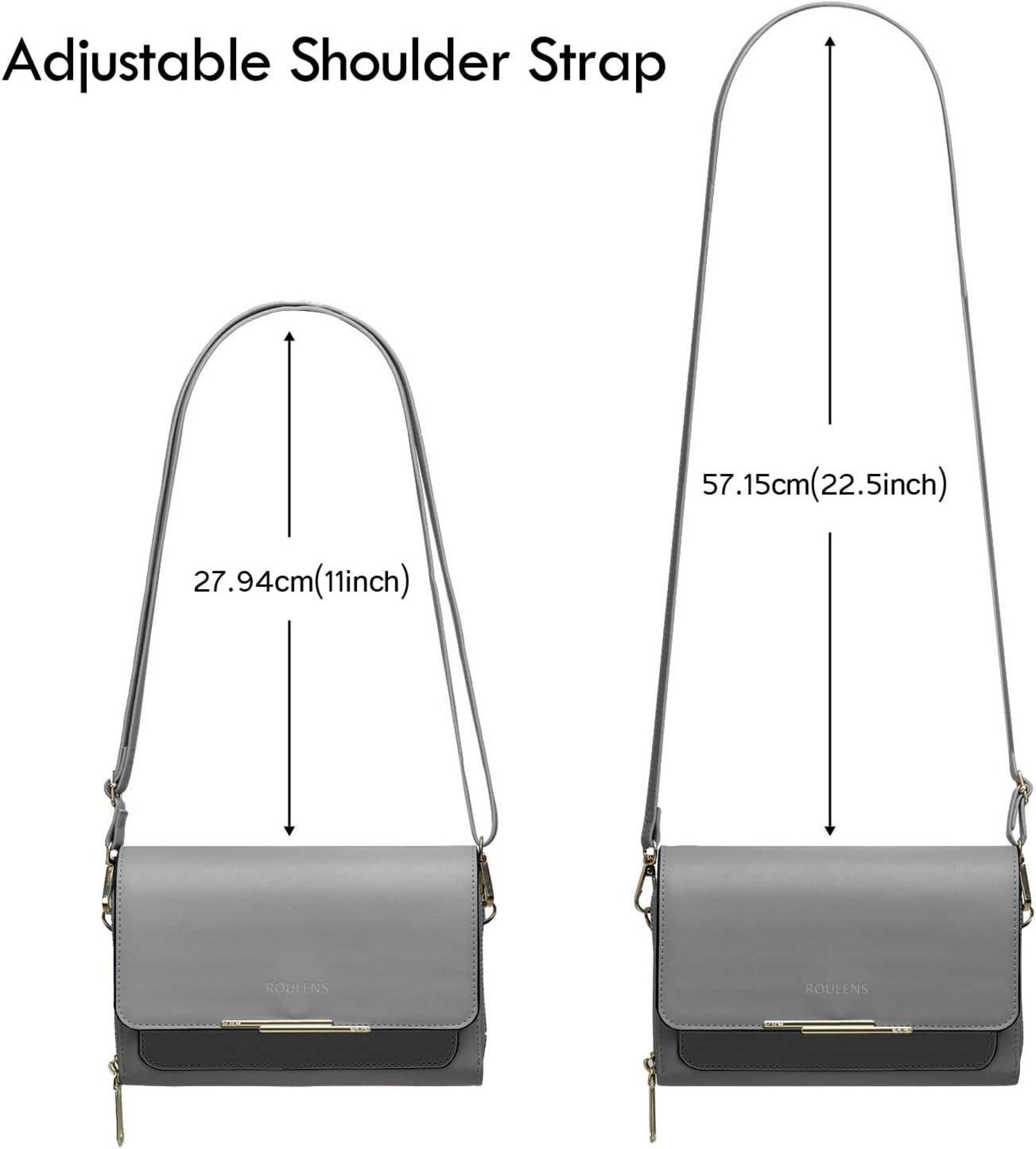 Damen PU Leder Umhängetasche Crossbody Schultertasche Hellgrau