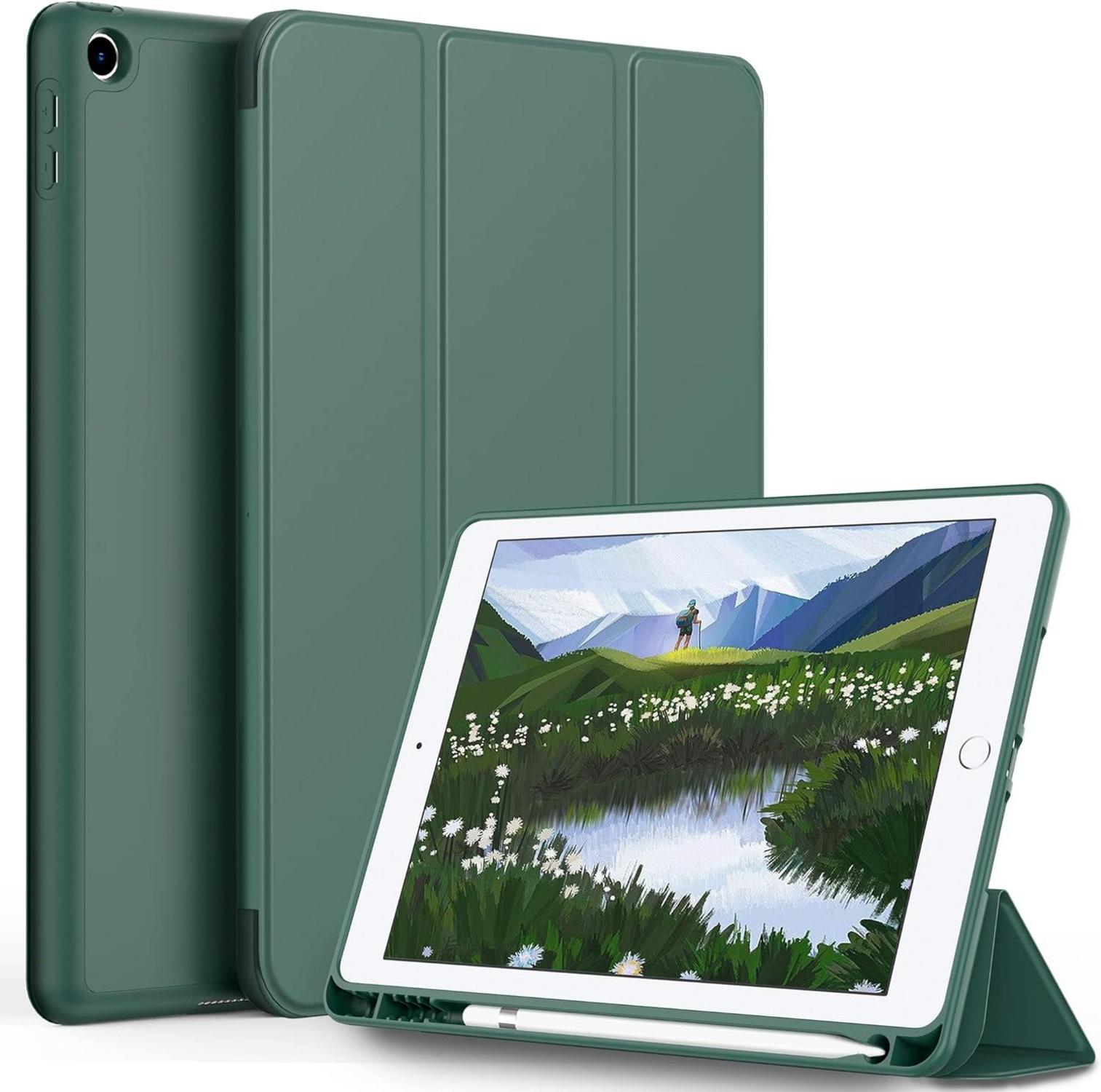 iPad 6 5 Gen Hülle Stifthalter Schlaf/Wach-Funktion Nachtgrün