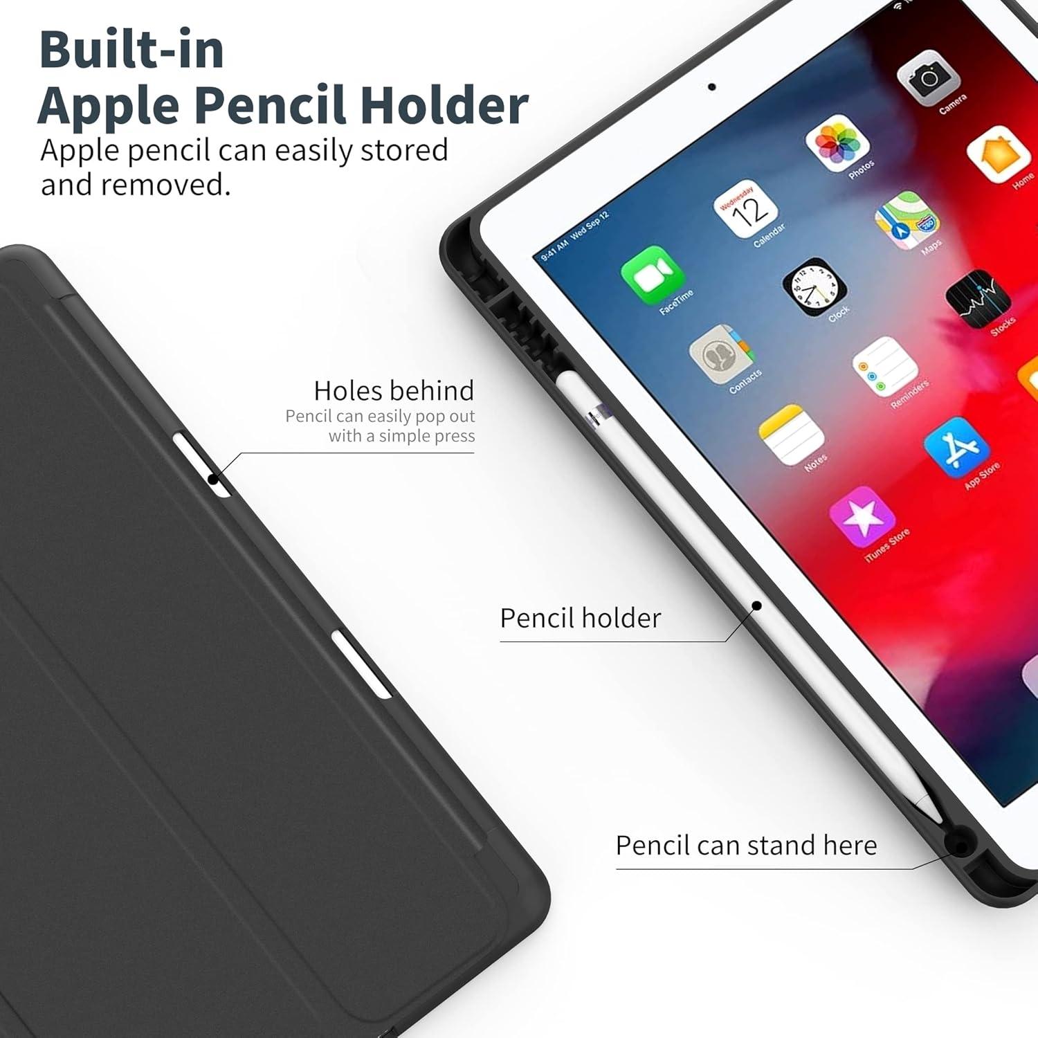 iPad 9.7 Hülle mit Stifthalter und Schlaf/Wach-Funktion Schwarz