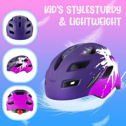 Fahrradhelm Kinder mit Licht, Leichter Kinderhelm für