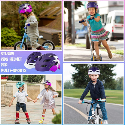 Kinder Fahrradhelm mit Licht | Leicht Verstellbar 48-56CM Mädchen Jungs