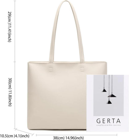 Damen PU Leder Henkeltasche mit Reißverschluss und