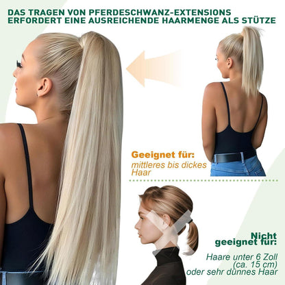 Brauner Echthaar Pferdeschwanz – 35cm, Remy, Natürliches Aussehen
