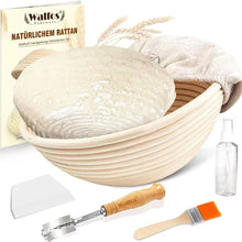 Gärkorb Set Natürlicher Rattan Brotbacken 1Kg Teig inkl. Zubehör