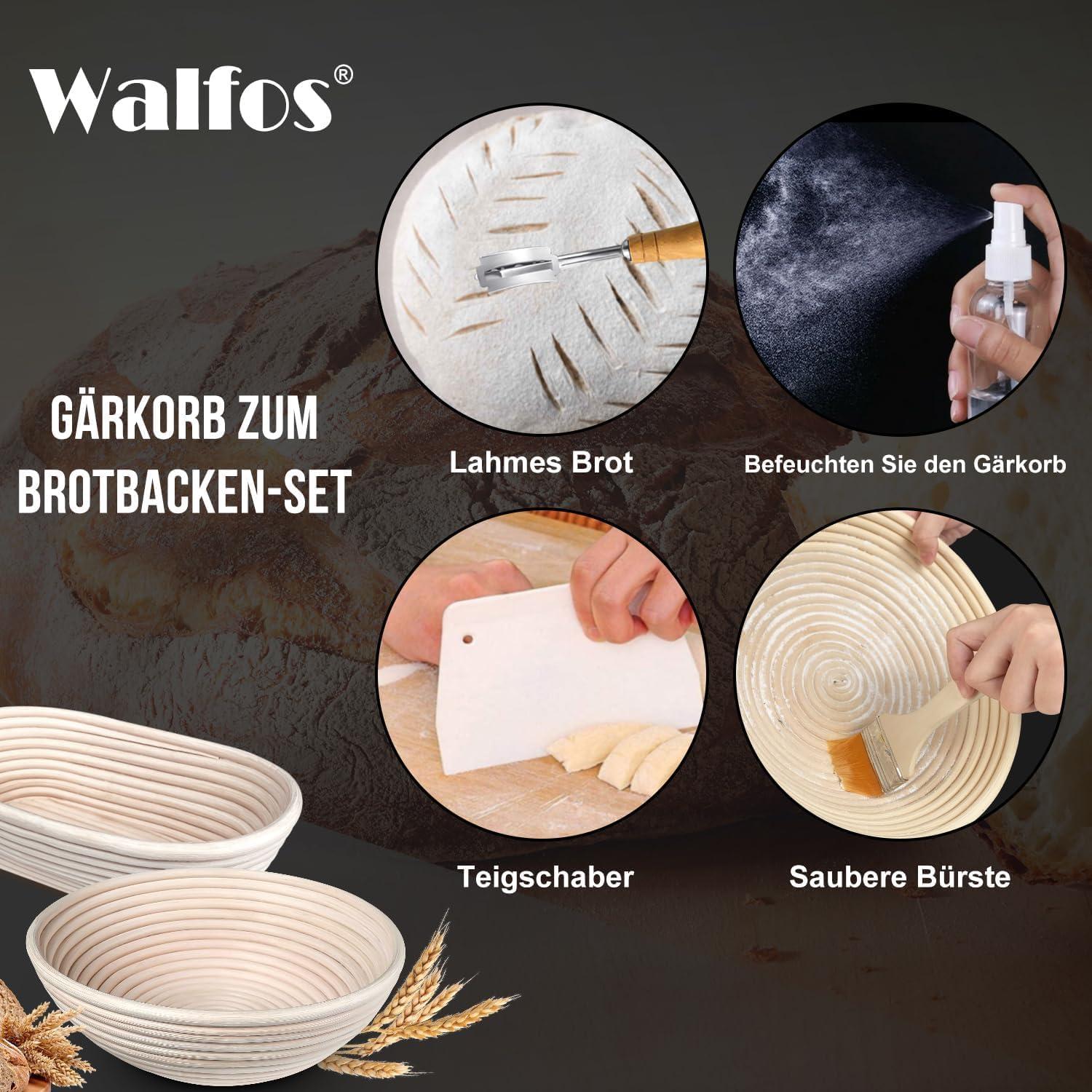 Gärkorb Set Natürlicher Rattan Brotbacken 1Kg Teig inkl. Zubehör
