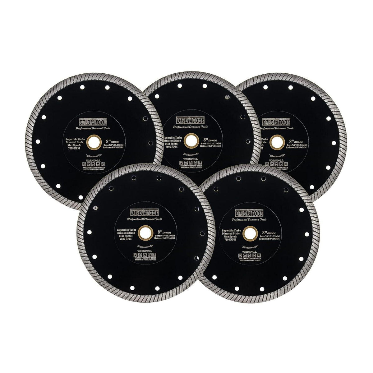 Diamant-Sägeblatt 200mm 5 Stück Superdünn für Fliesen & Stein