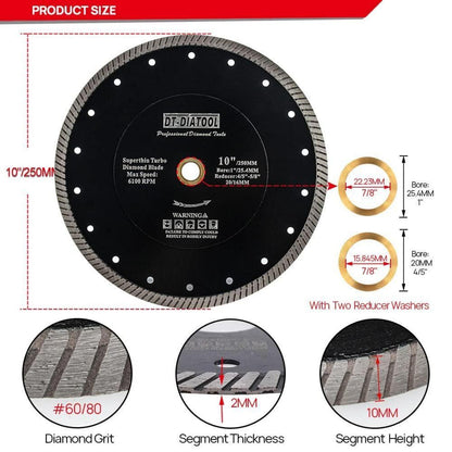 Diamant-Sägeblatt 250mm 5 Stück superdünn für Fliesen