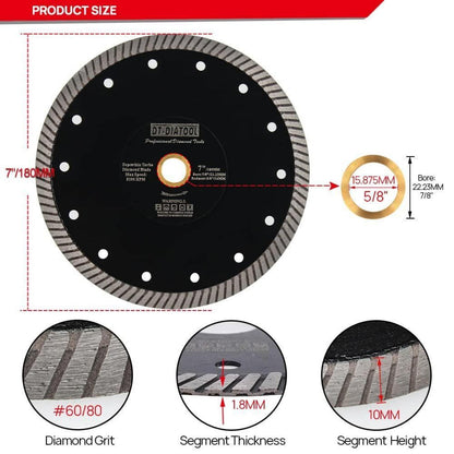 Diamant-Sägeblatt 180mm 5 Stück Superdünn für Fliesen & Stein