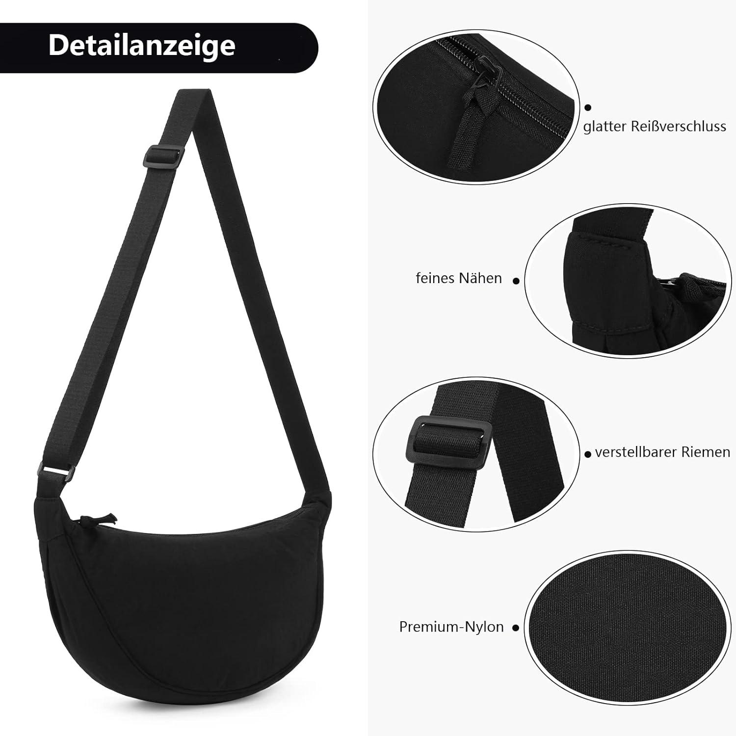 Crossbody Schultertasche Halbmondform Tragbare Umhängetasche-TIAASTAP