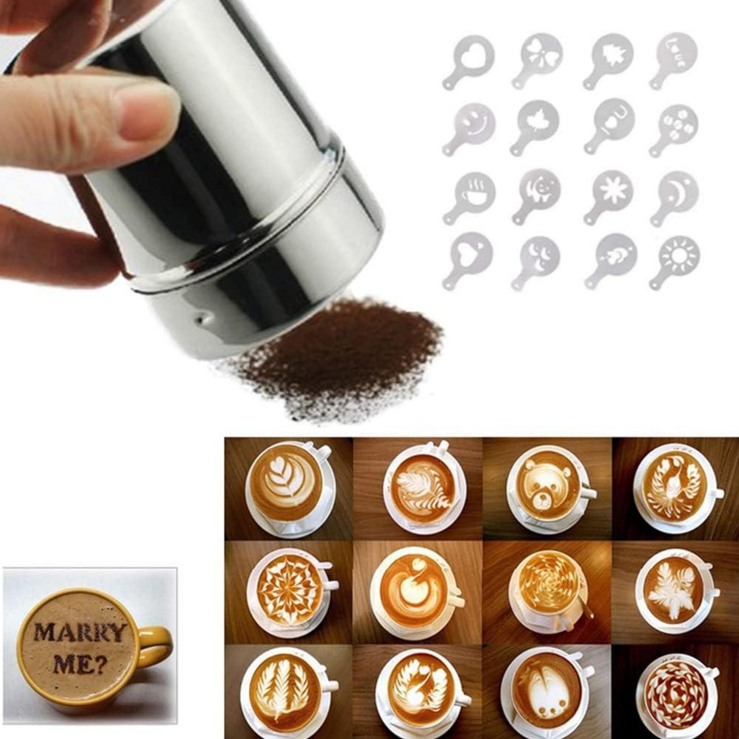 Kakaostreuer Cappuccino Schablone Puderzuckerstreuer