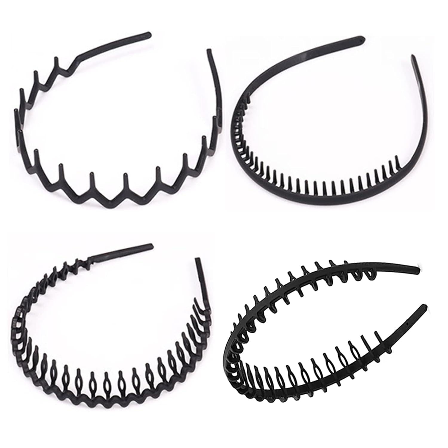 Elastisches Haarband Set mit Zickzack-Design, 4 Stück