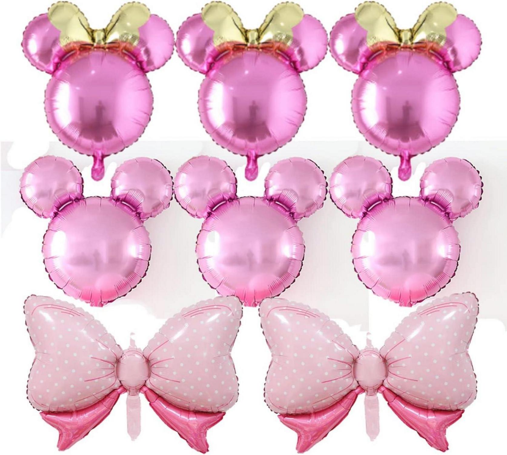 6 Stück Maus Ballon Girlande Aluminiumfolienballons Pink