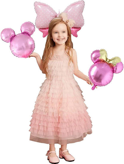 6 Stück Maus Ballon Girlande Aluminiumfolienballons Pink