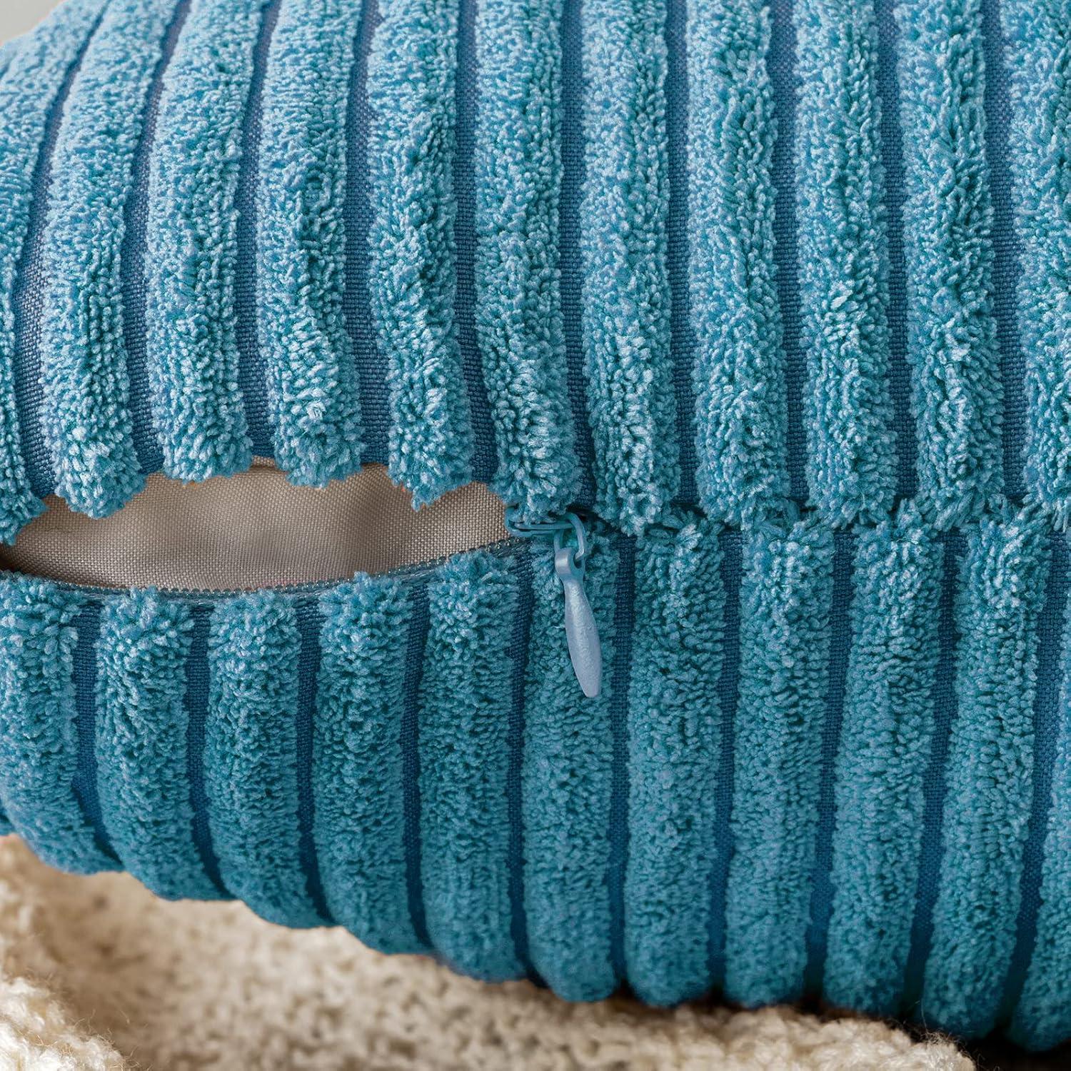 EMEMA Kissenbezug Kordsamt Zierkissenbezug 45x45 cm Seeblau