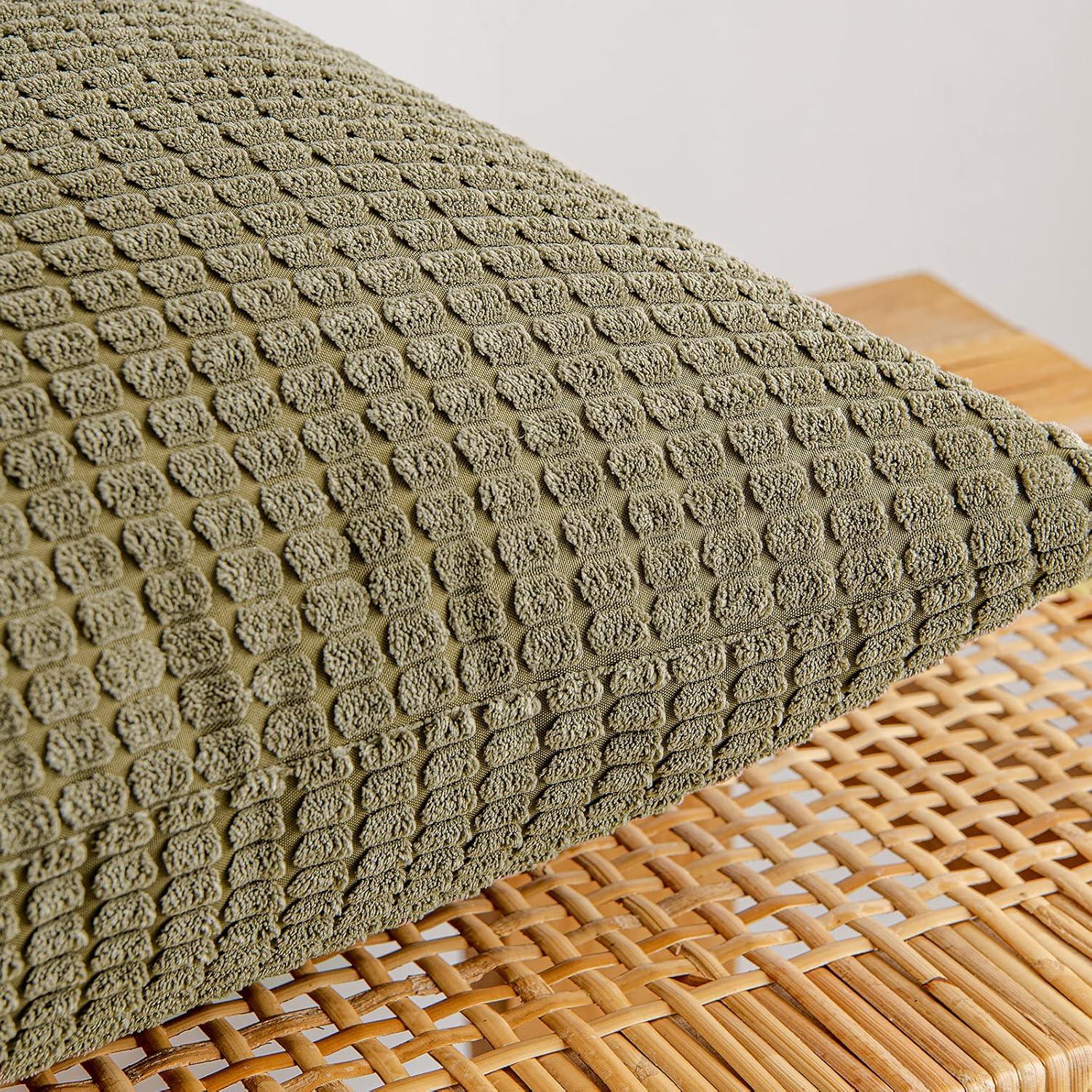 Dekorative Kordsamt Kissenbezug Set Olivgrün 40x40 cm