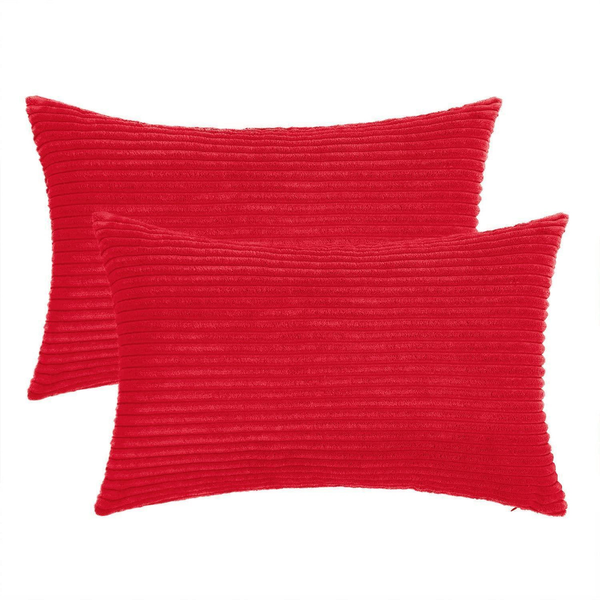 Rot-rote Cord Kissenbezüge 30x50 cm - 2er Set