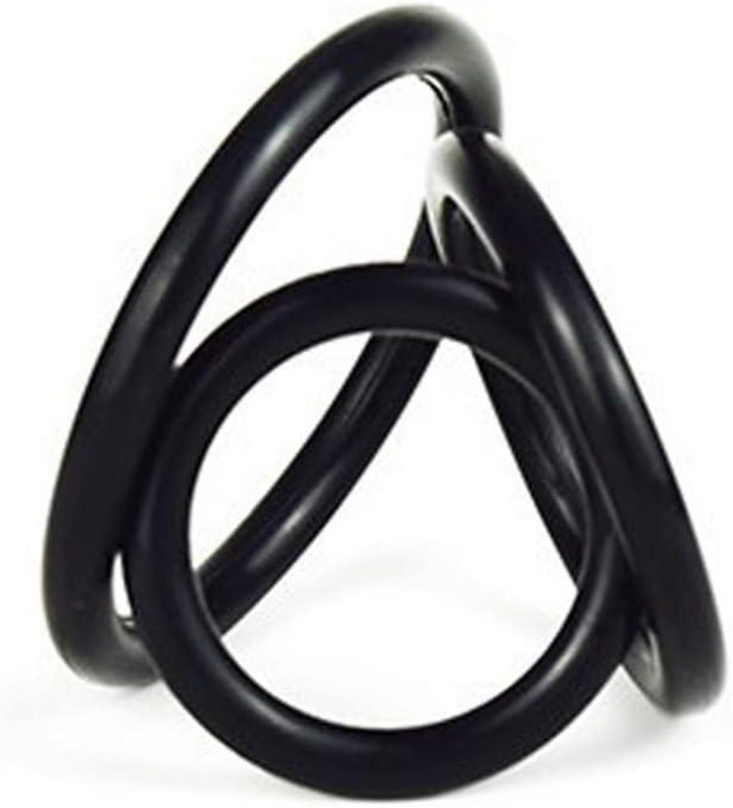 Penisring Set Weich Silikon Eichel Bondage Cockring Hoden Schwarz