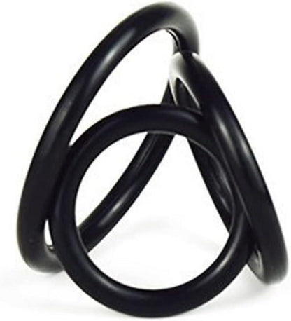 Penisring Set Weich Silikon Eichel Bondage Cockring Hoden Schwarz