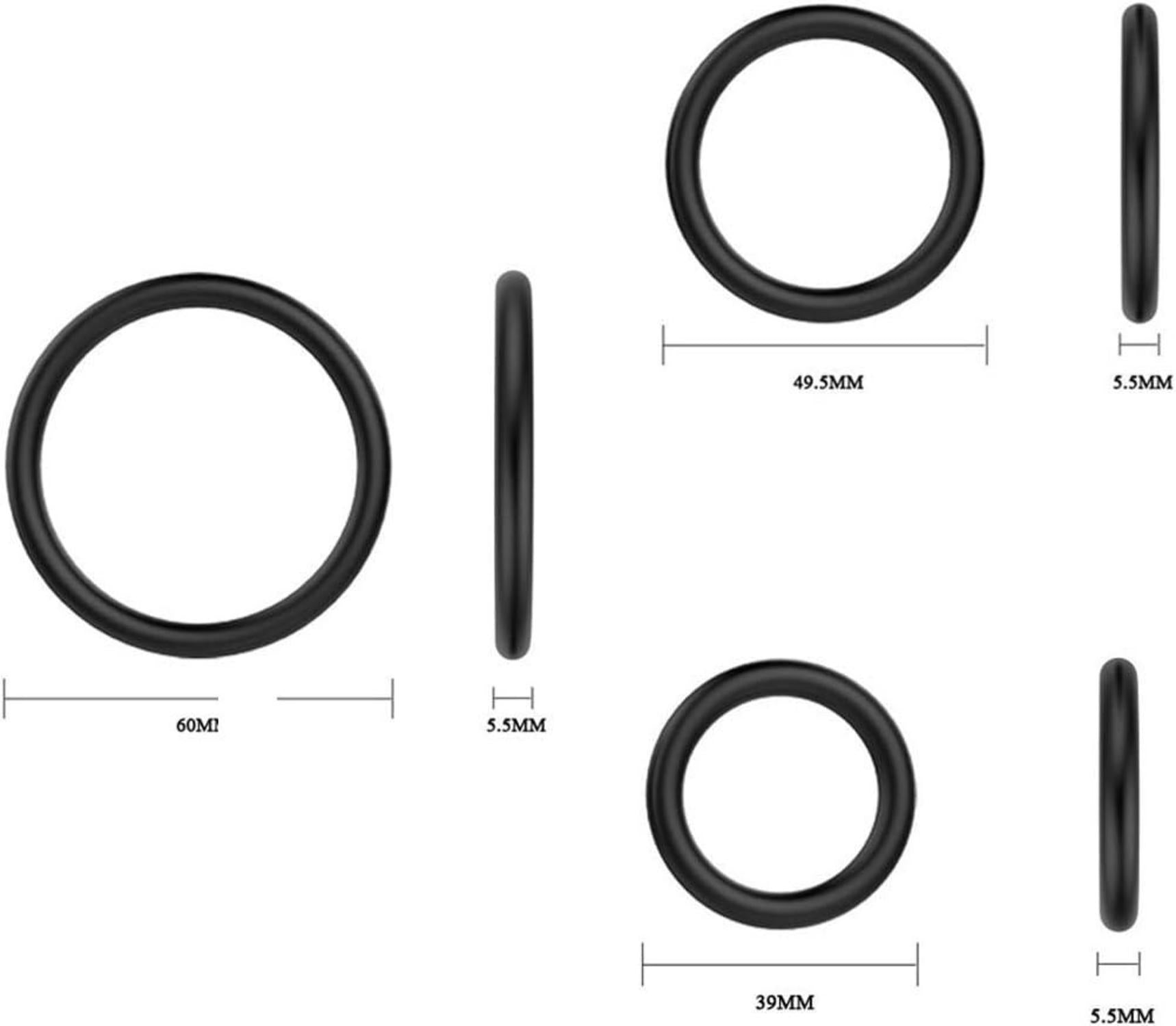 Penisring Set Silikon 40mm 50mm 60mm Cock Ring Schwarz Bondage Hoden