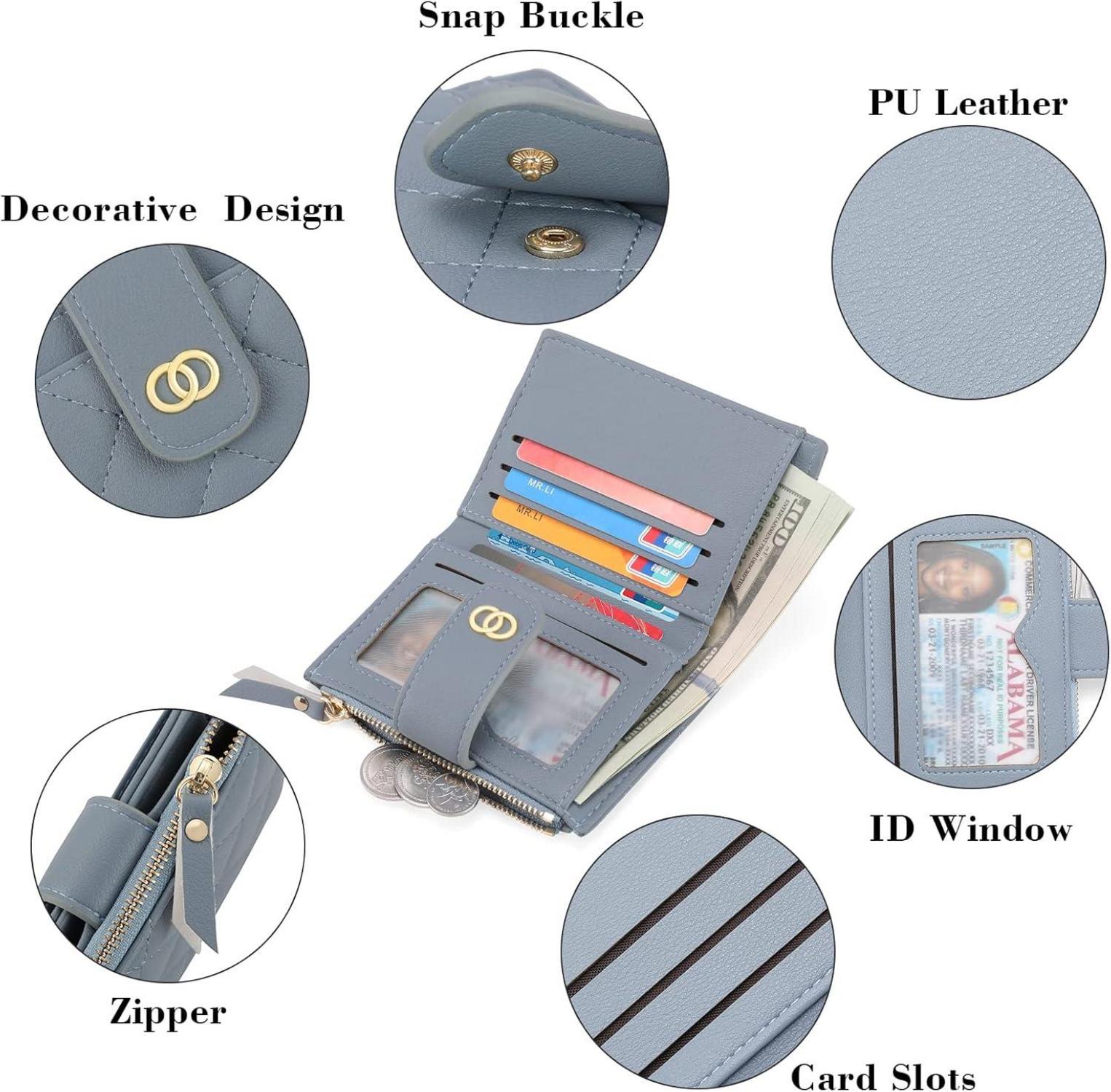 Geldbörse Damen Klein RFID Blocker Portemonnaie Leder Slim Wallet
