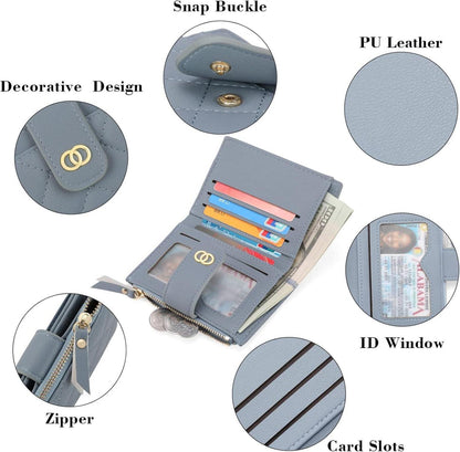 Geldbörse Damen Klein RFID Blocker Portemonnaie Leder Slim Wallet