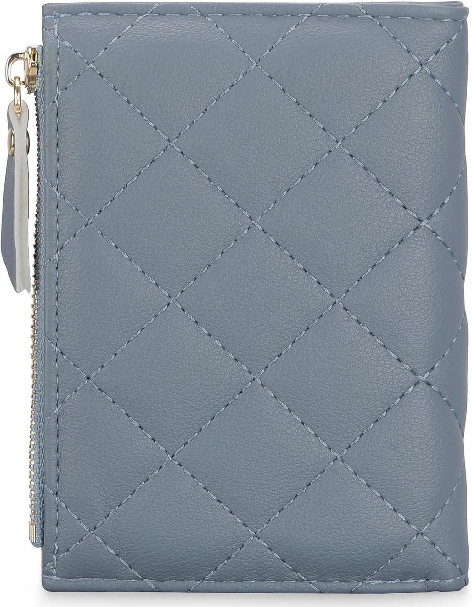 GAEKEAO Damen Geldbörse RFID Portemonnaie Leder Slim Wallet Blau