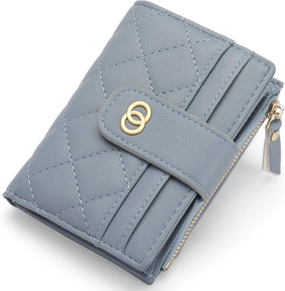 GAEKEAO Geldbörse Damen Klein RFID Blocker Portemonnaie Leder Geschenk Brieftasche Slim Wallet Blau