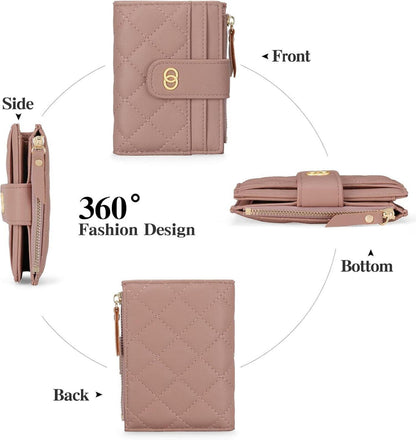 GAEKEAO Damen Geldbörse Klein RFID Blocker Leder Portemonnaie Geschenke - rosa
