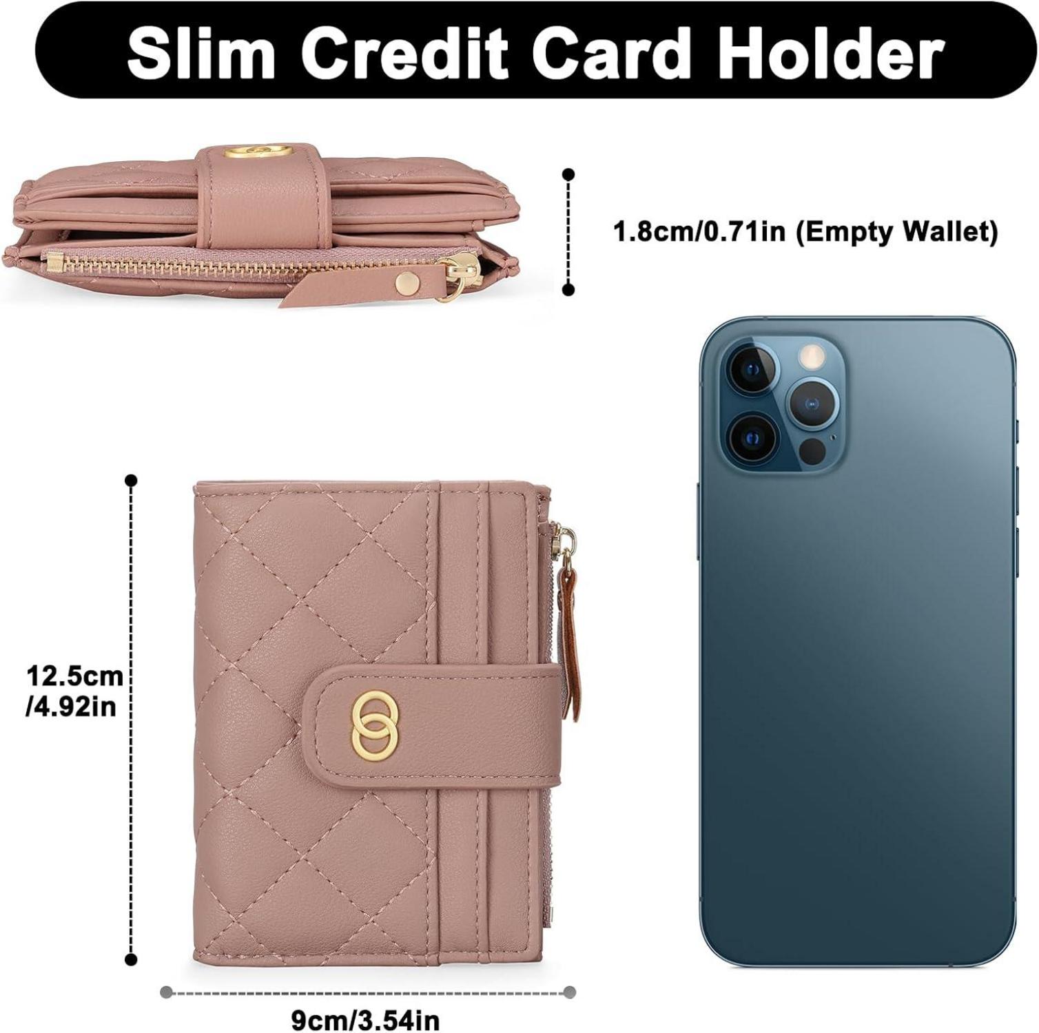 Damen Geldbörse RFID Leder Portmonee Geschenk Slim Wallet Blau
