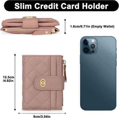 Damen Geldbörse RFID Leder Portmonee Geschenk Slim Wallet Blau