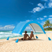 Strandzelt Sonnenschutz 270cm Blau Sandsäcke Stangen