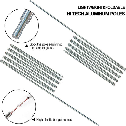 Strandzelt Sonnenschutz 270cm Blau Strandmuschel Sonnendach für Camping Outdoor