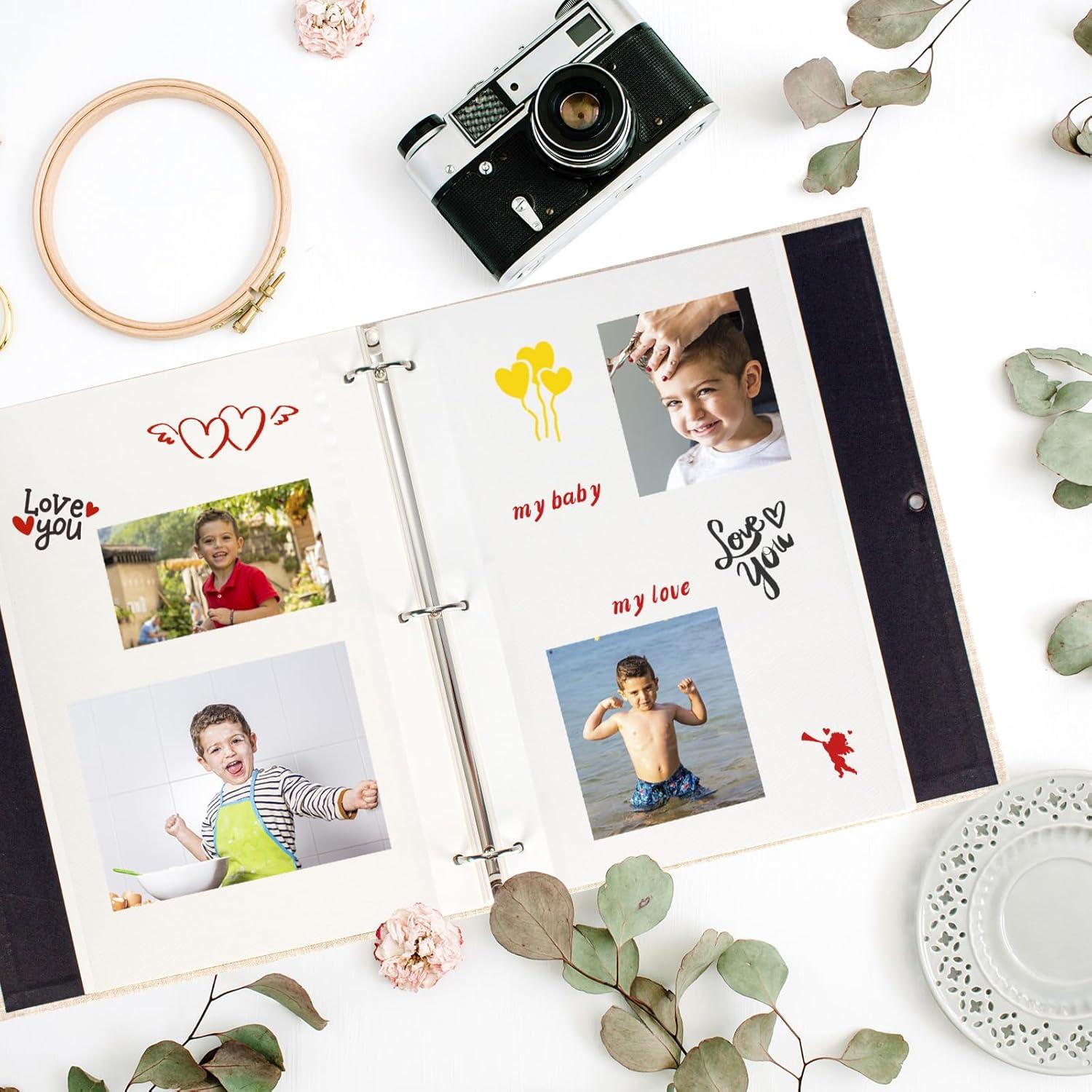 Selbstklebendes Fotoalbum Scrapbook Leinen 60 Weiße Seiten Retro Fotobuch