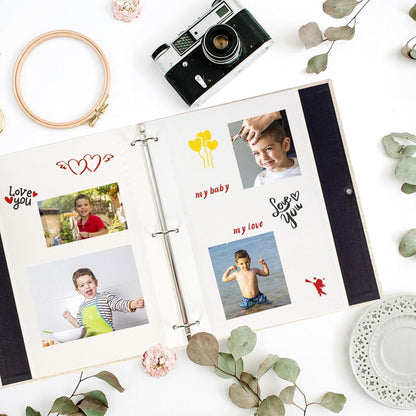 Selbstklebendes Fotoalbum Scrapbook Leinen 60 Weiße Seiten Retro Fotobuch