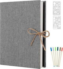 Selbstklebendes Fotoalbum Scrapbook 60 Seiten Retro Grau