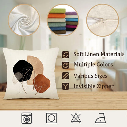4er Set Kissenbezüge Leinen 45x45 - Modernes Boho Design