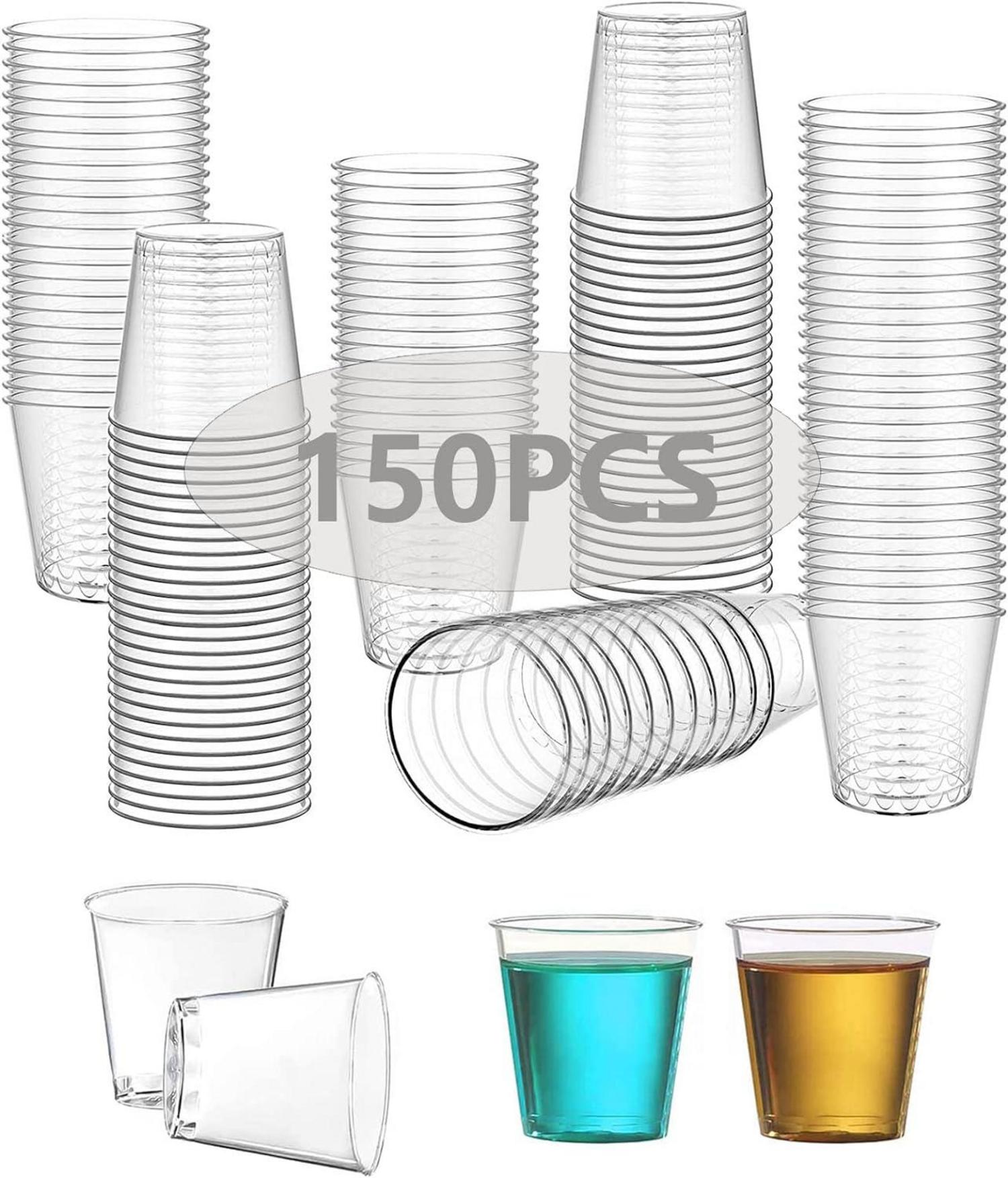 150 Stück Wiederverwendbare 30ml Schnapsgläser Transparent
