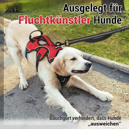 Ausbruchsicheres Hundegeschirr mit Griff, Rot XL