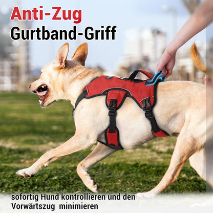 Ausbruchsicheres Hundegeschirr mit Griff, Rot XL