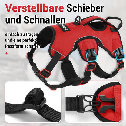 Ausbruchsicheres Hundegeschirr mit Griff, Rot XL