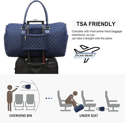 Sporttasche Damen LOVEVOOK Weekender Reisetasche mit Nassfach & Schuhfach Marineblau