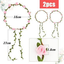 Blumenkranz Haarband Damen Mädchen Hochzeit Party 2er Set