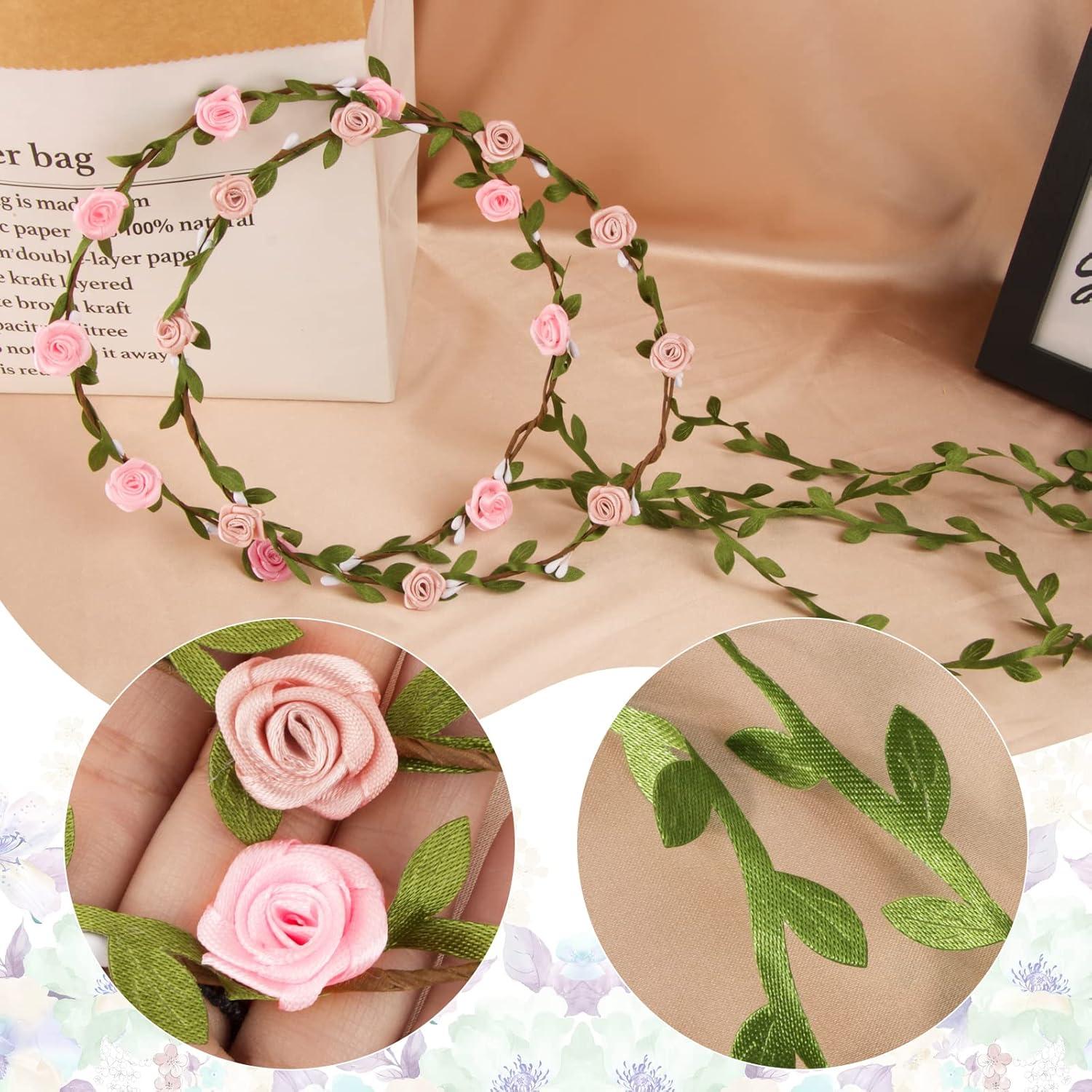 Blumenkranz Haarband Blumenkrone Damen Mädchen Hochzeit Party rosa