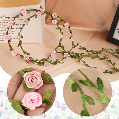 Blumenkranz Haarband Blumenkrone Damen Mädchen Hochzeit Party rosa