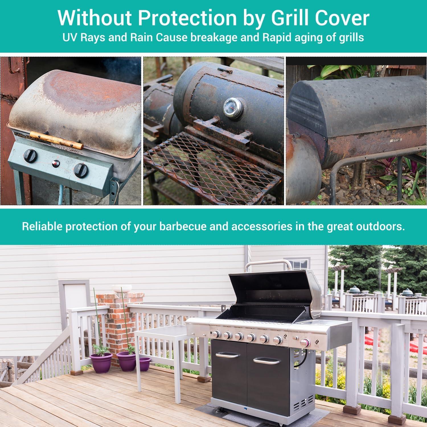 BroSYDA Grill Abdeckung 147x61x122cm Wasserdicht Winddicht UV-Beständig Reißfest