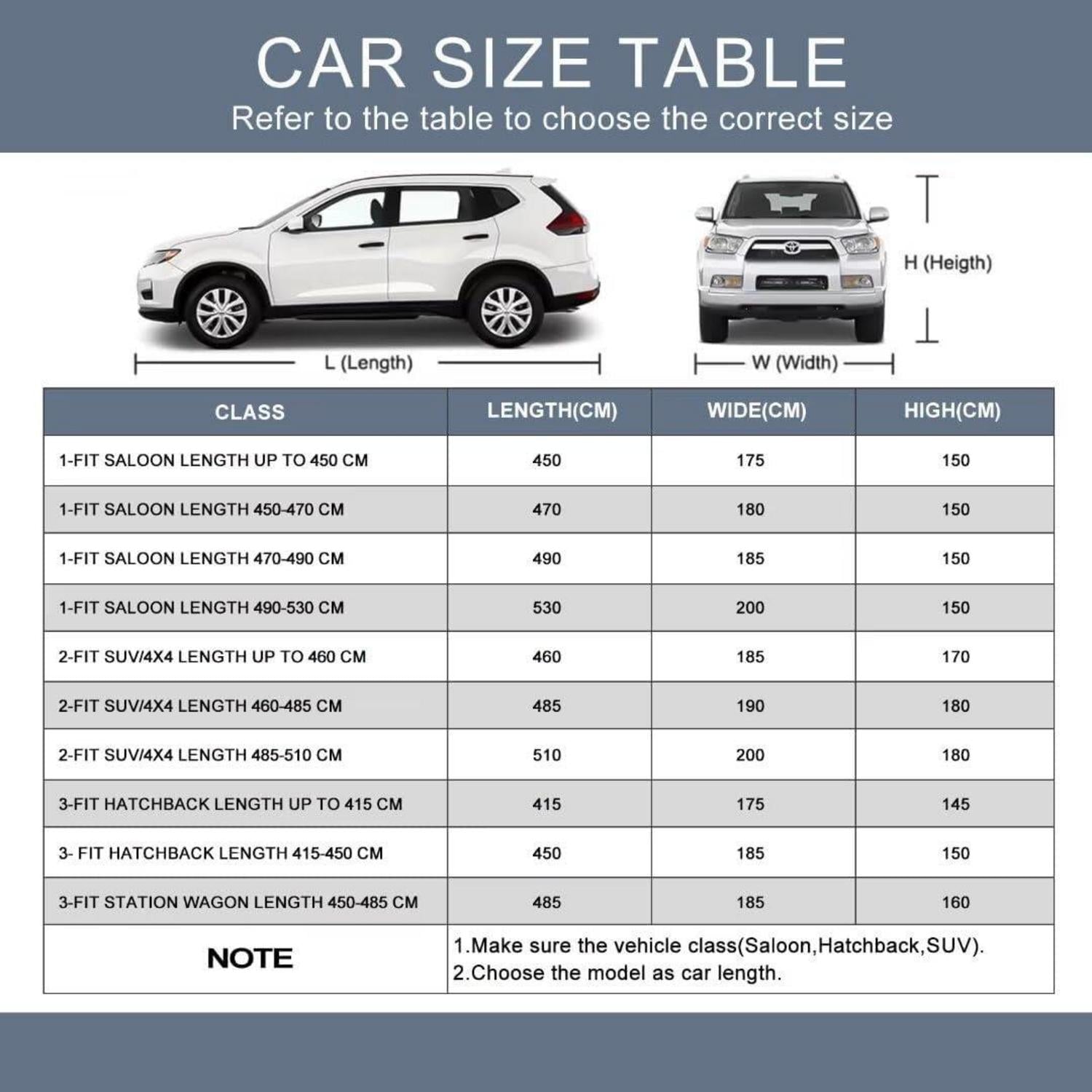 Autoabdeckung Vollgarage SUV 460-485cm Wasserdicht Atmungsaktiv