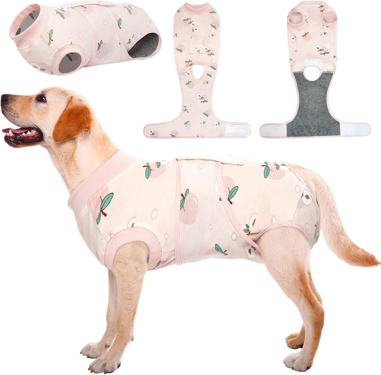 Hunde-OP Body Atmungsaktiv Leckschutz Anti-Wundlecken XL Hellrosa