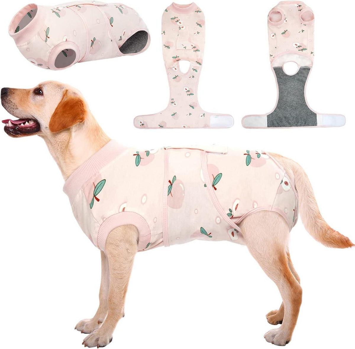 Hunde-OP Body Atmungsaktiv Leckschutz Anti-Wundlecken XL Hellrosa